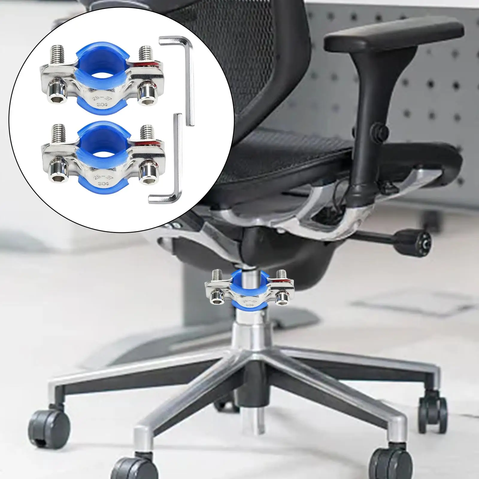 2 Pieces Fix Sinking Office Chair with Allen Wrench Adjustable Chair Height with Pad Support Office Saver for Stop Sinking
