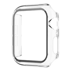 Enhanced Protective Hard Case with Tempered Glass Screen Protector for Smartwatch - Anti - Scratch Cover, Sleek and Durable Design (Transparent)