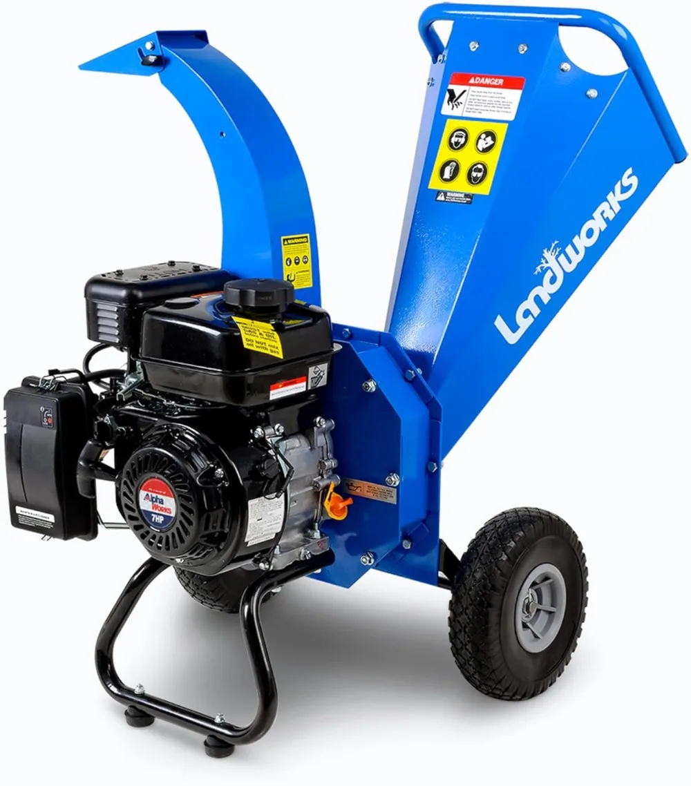 Wood Chipper Shredder Mulcher 7HP 3Inch Max Capacity Adjustable Discharge Guide