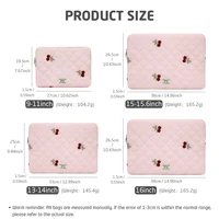 Embroidery Laptop Bag Case Macbook Air/Pro 13 14 15 15.6 16 Inch For Xiaomi Lenovo Dell Notebook Computer Laptop Sleeve Women - Image 2