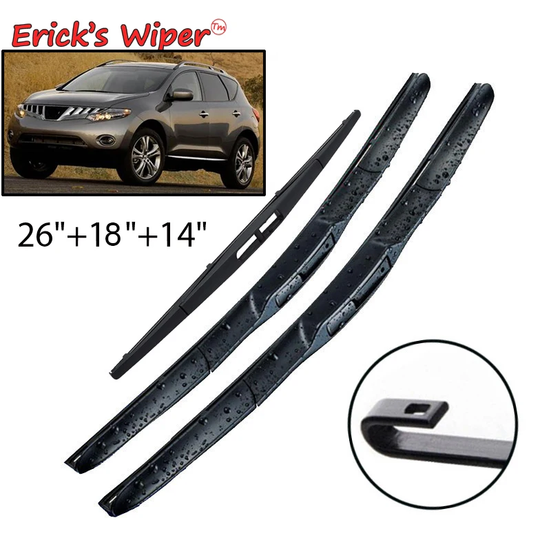 Erick's Wiper Lhd Front & Rear Wiper Blades Set For Nissan Murano Z50