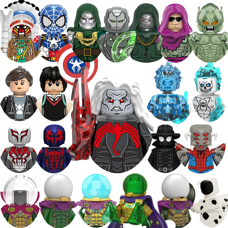 Marvel Legends Avengers Mysterio Spider Doctor Doom Blocks Bricks For Toys Gifts Action Figures Building Blocks For Children