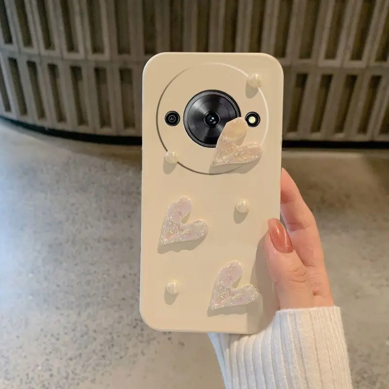 Laser Love Heart Pearl Soft Silicone TPU Phone Case