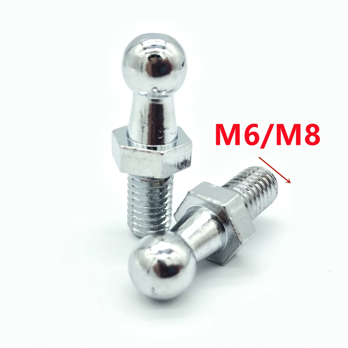 2x 10mm M8 M6 Universal Boot Bonnet Gas Strut End Fitting Connector Ball Screw Bolt Pin Joint Valve for Spring Lift Supports