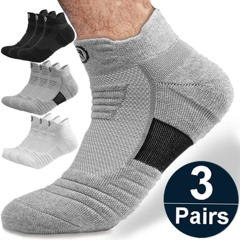 

Running Sports Socks Breathable Anti-slip Football Sock Moisture Wicking Seamless Long Short Sweat Deodorant Towel Sox Men Socks