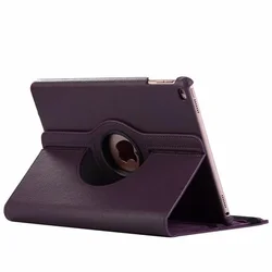 360 Rotating Premium PU Leather Tablet Case for iPad 6th 9.7inch2018 (PURPLE)