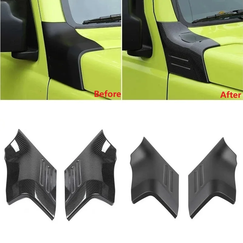 

2PCS Car Engine Angle Cover Hood Decoration Cover Trim For Suzuki Jimny JB64 JB74 2018-2022 Сузуки Джимни 2019 Exterior Styling