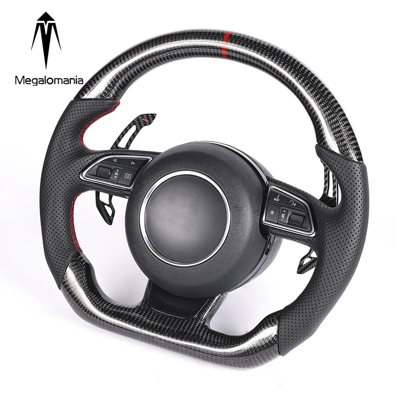 

For Audi A3 A4 A5 A1 A6 A7 A8 RS3 RS4 RS5 S3 S4 S5 RS6 RS7 LED Carbon Fiber Steering Wheel