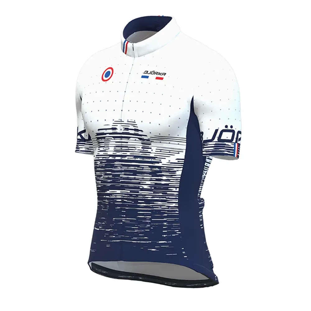 Summer BJORKA Men's Short Sleeve Cycling Jerseys Ropa Ciclismo Para Hombre Bicycle Pink Quick Dry Shirts