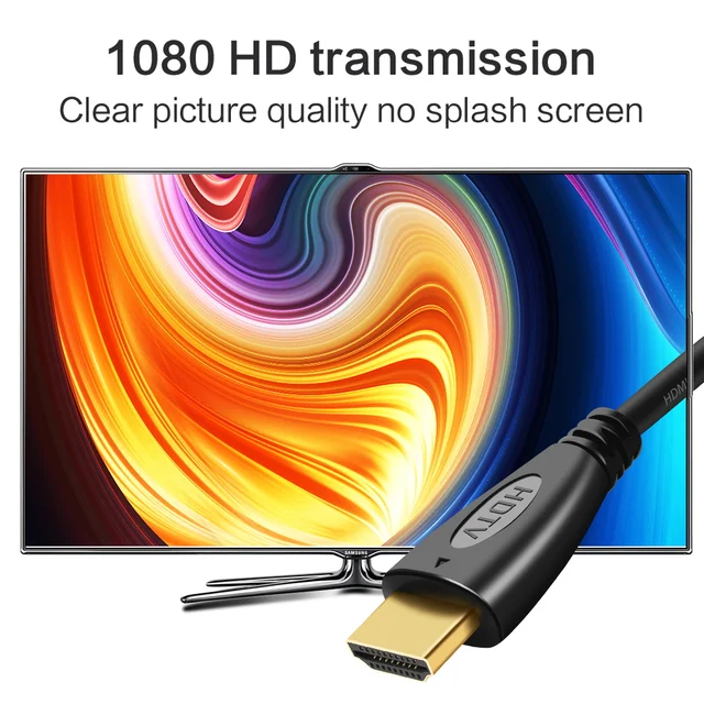 42137-994fca.jpg Cables vidéo compatibles HDMI 1.4 4K 1080P câble 3D plaqué or pour commutateur de répartiteur