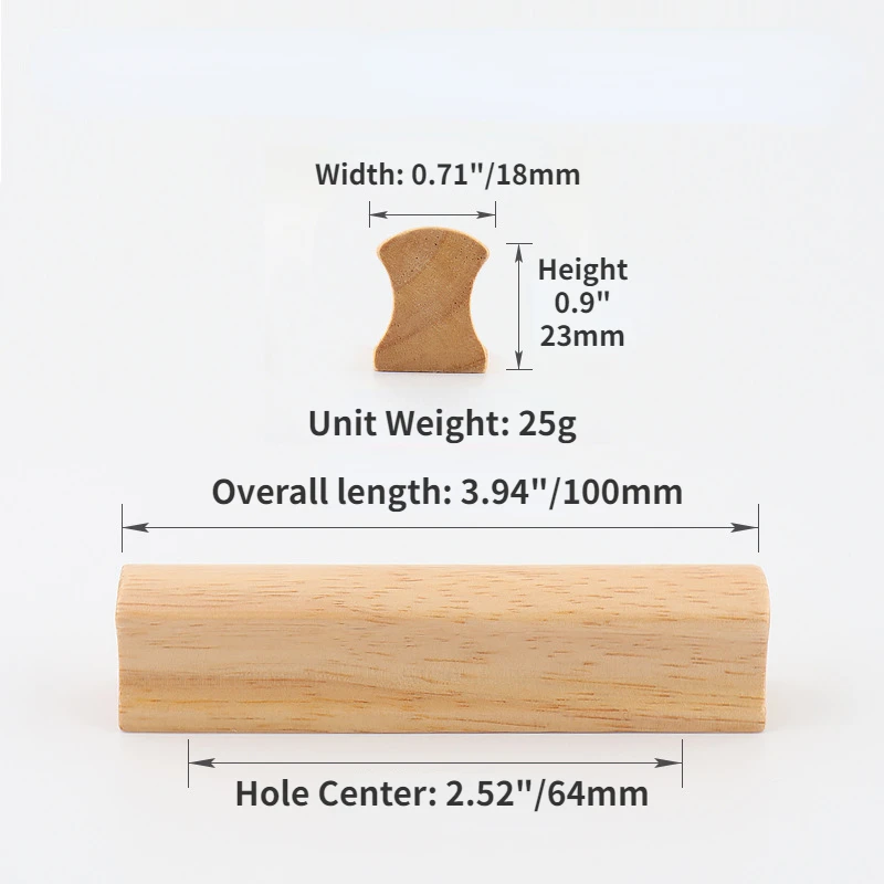 6 Stuks Houten Meubelgrepen, Houten Kastgrepen met Schroeven, Gatafstand 64 mm, Massief Houten Meubelgrepen, Universele Houten Handgreep, Keukengrepen, Deurgreep, Ladegreep voor Kasten, Kantoren 6 Stuks Houten Meubelgrepen, Houten Kastgrepen met Schroeven, Gatafstand 64 mm, Massief Houten Meubelgrepen, Universele Houten Handgreep, Keukengrepen, Deurgreep, Ladegreep voor Kasten, Kantoren