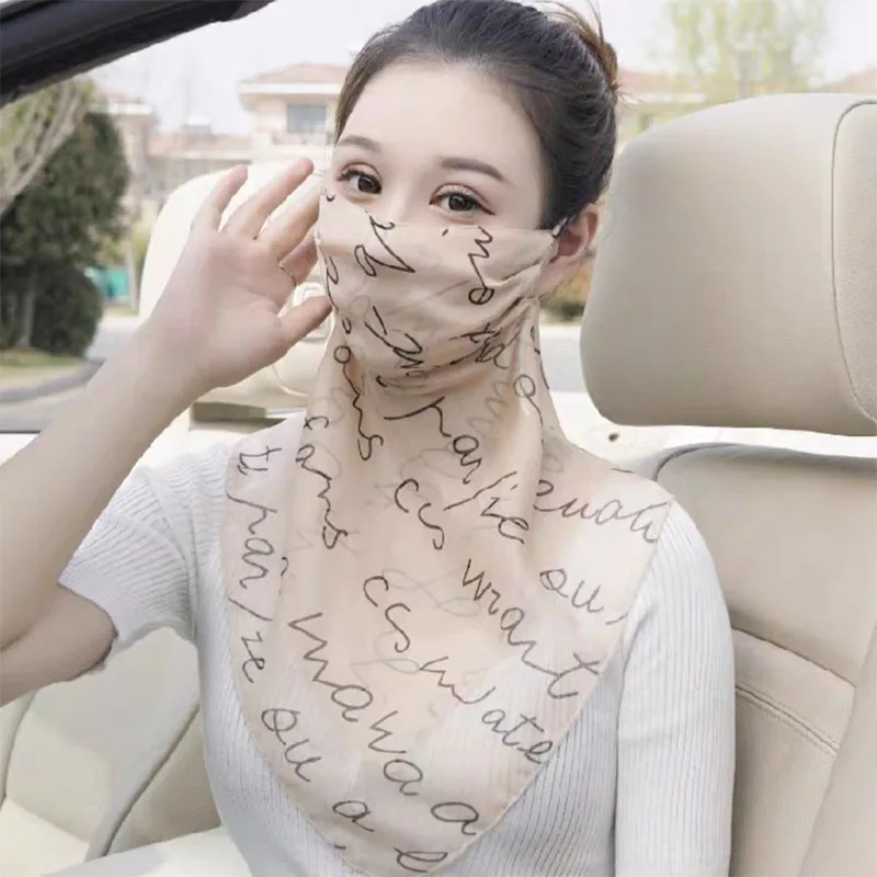 Silk popular sunscreen mask 100% mulberry silk neck veil breathable thin section sunscreen sunshade face mask female summer