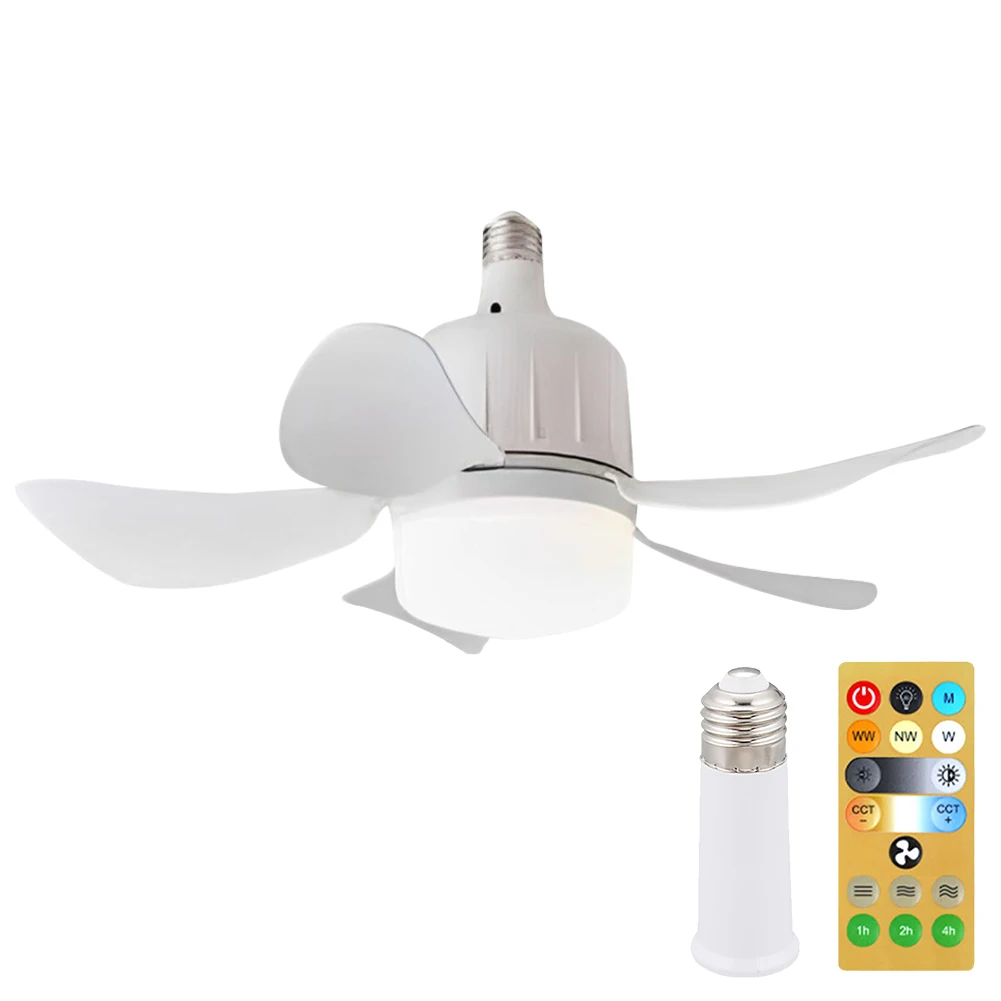 LED Ceiling Fan Light E27 Base Dimmable Remote Control