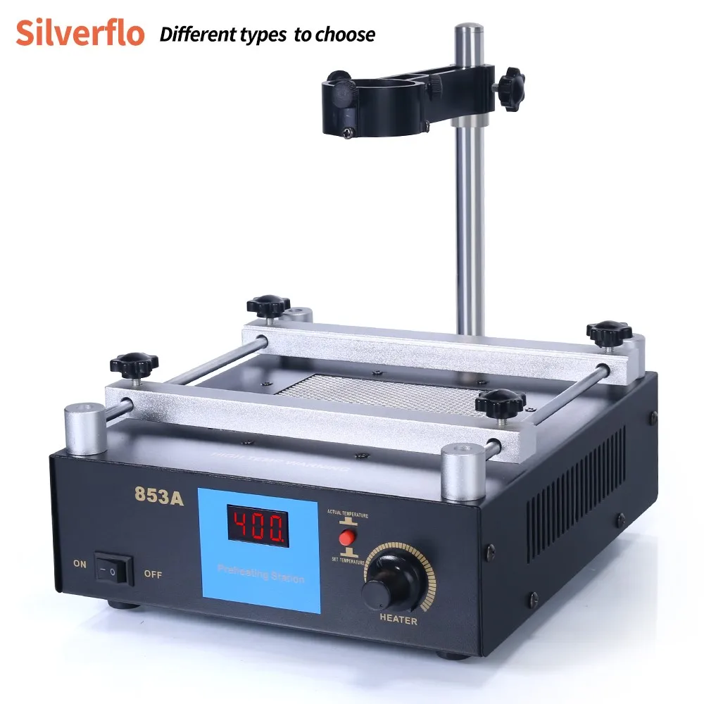 Silverflo 853A Preheat Station PCB Preheater Digital PID Control Heating Plate High Power Desoldering Station BGA Rework desoldering station