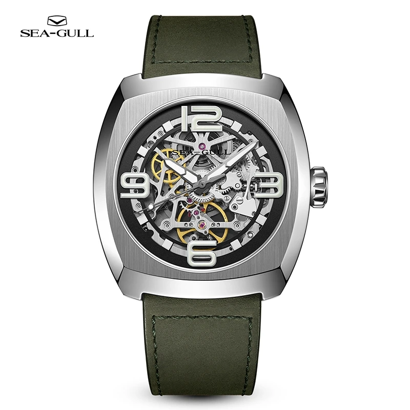 2023 Seagull Men's Mechanical Watches 44MM Skeleton Dial Luxury Man Wristwatch Sapphire Stainless Steel Waterproof Clock 6167