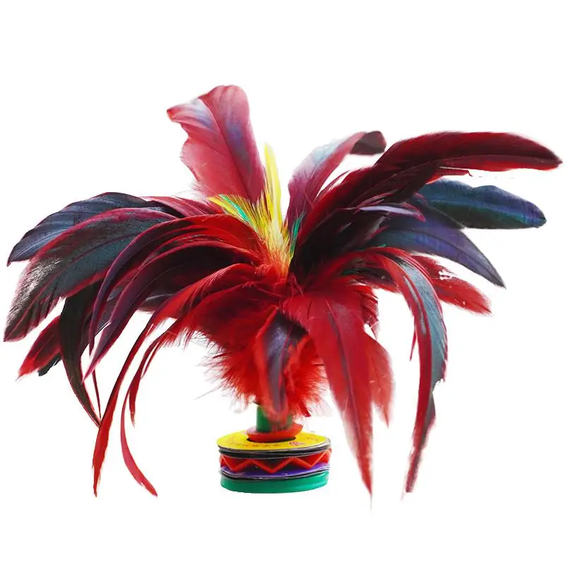 Feather Jianzi Colorful Feathers Shuttlecock Portable Foot Kick Handwheel Feather Shuttlecock Sports Fitness Entertainment 6Pcs