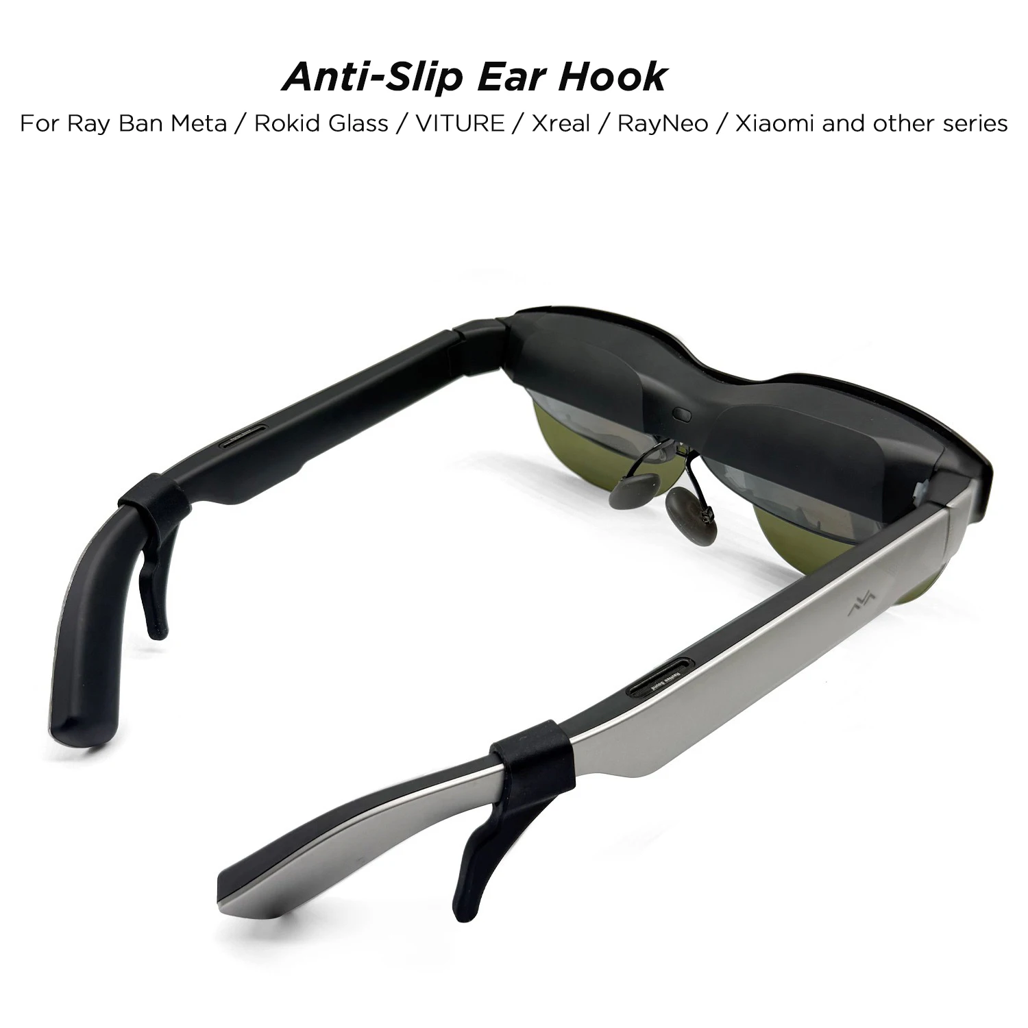 Enhanced Ear Hook Grip, Anti-Slip Elastic Silicone Eyeglass Holder for Smart Glasses Retainers