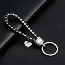 Vibrant PU Leather Woven Rope Keychain - Handmade Accessory and Gift (HH)