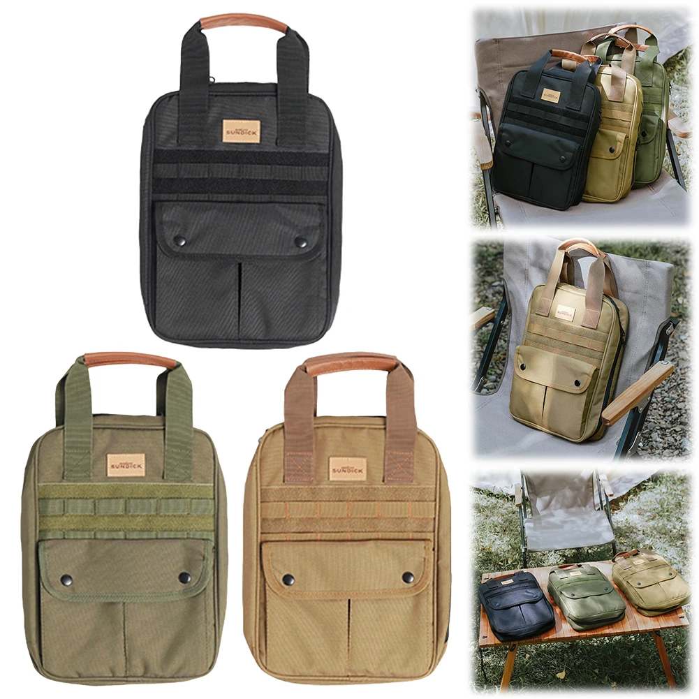 Camping Cooking Utensils Set Bag Portable Camping Travel Cookware Organizer Bag Handle Outdoor Barbecue Cooking