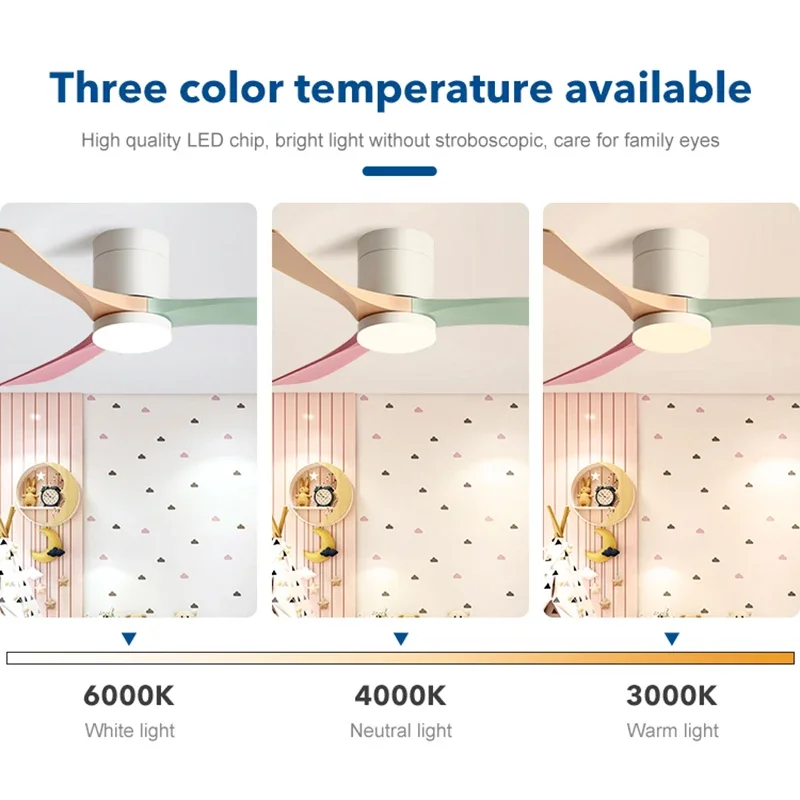 38/46/5Inch Low Floor Ceiling Fan Light ABS Blade DC Remote Control Led Lights For Restaurant Coffee Shop Home Hotel Office