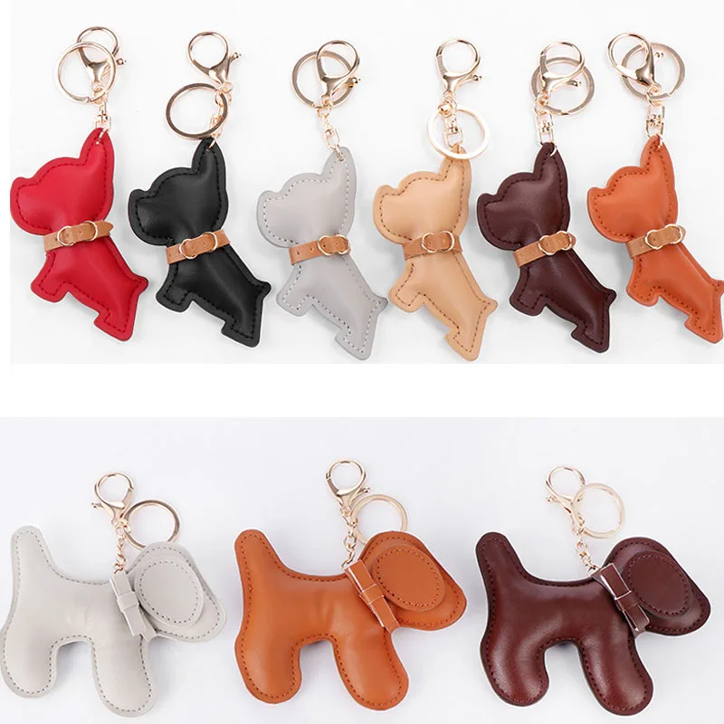 

Fashion PU Leather Dog Deer Animal KeyChain Women Handbag Car Keyring Lobster Clasp Key Chain Christmas Birthday Jewelry Gifts