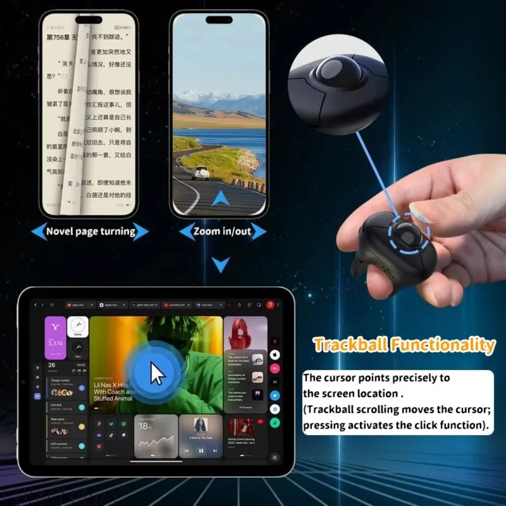 รูปสินค้า เมาส์ควบคุมไร้สาย 2.4G+บลูทูธ สำหรับงานนำเสนอและรถยนต์