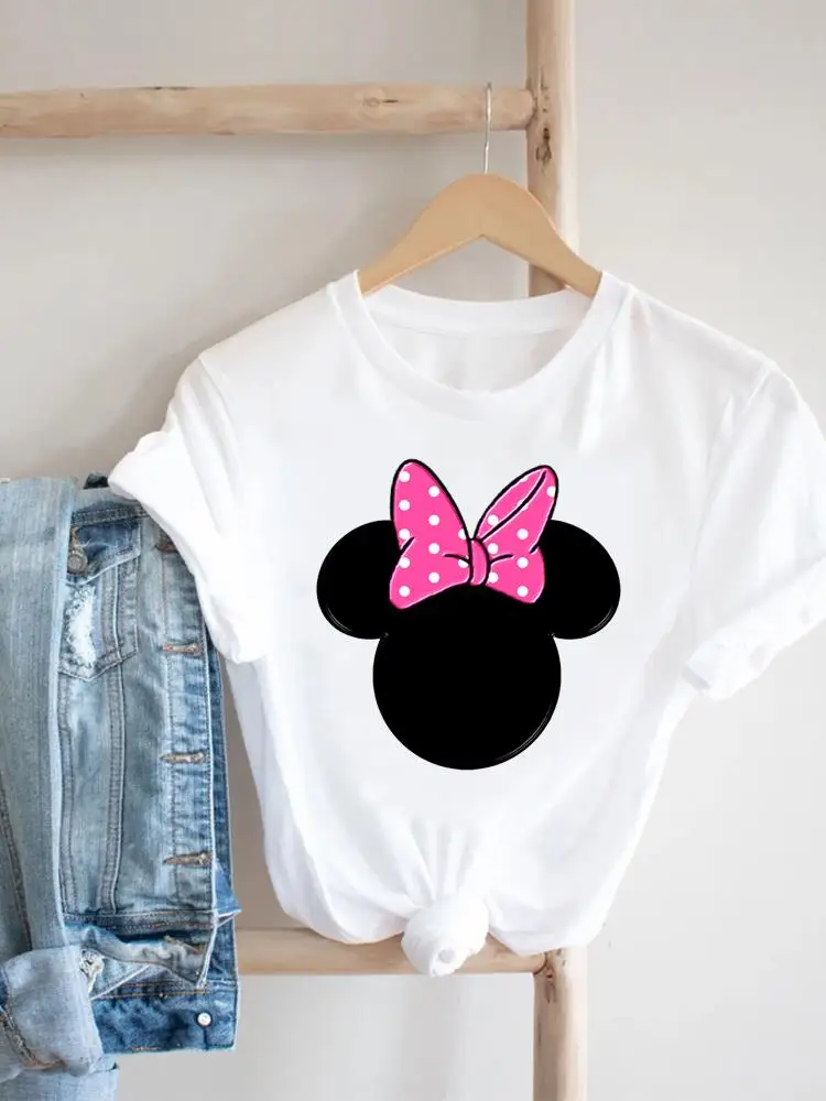 

Sweet Disney Top Printed Fashion 90s Style Clothing Women Female Tee Mickey Mouse Lady Cartoon Clothes Casual Graphic T-shirts