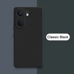 Luxury Square Liquid Silicone Phone Case - Soft Back Cover for IQOO Neo9 (Classic Black)