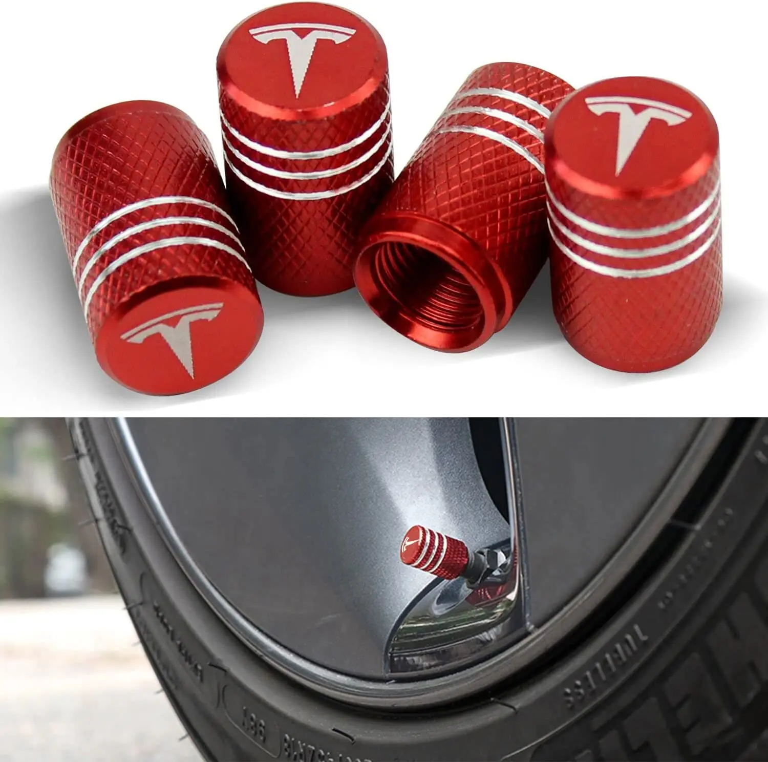 4pcs Tire Dust Caps Aluminum Alloy Valve Stem Cap Anti Corrosion Leak