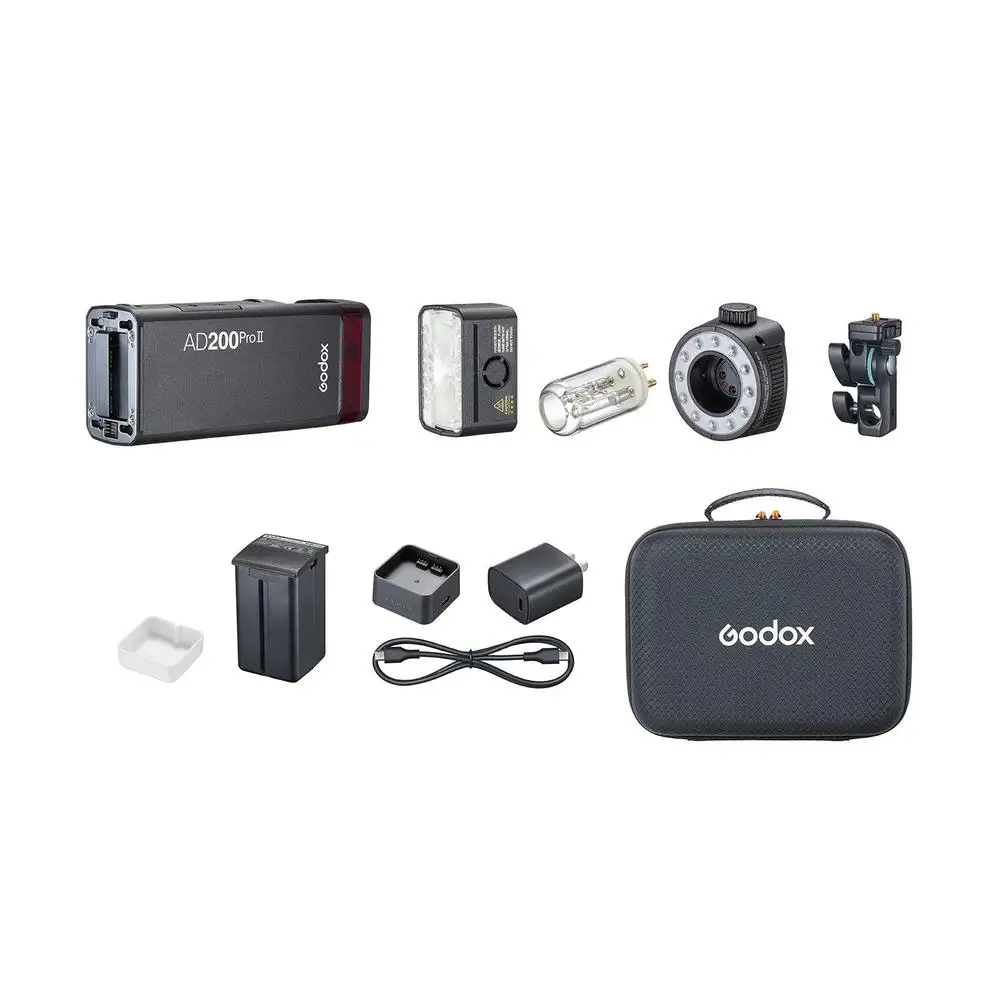 GODOX AD200 Pro II AD200ProII 200Ws 2.4G TTL Flash Strobe 0.01~1.8s Pocket Strobe Flash for Canon Sony Nikon Fuji