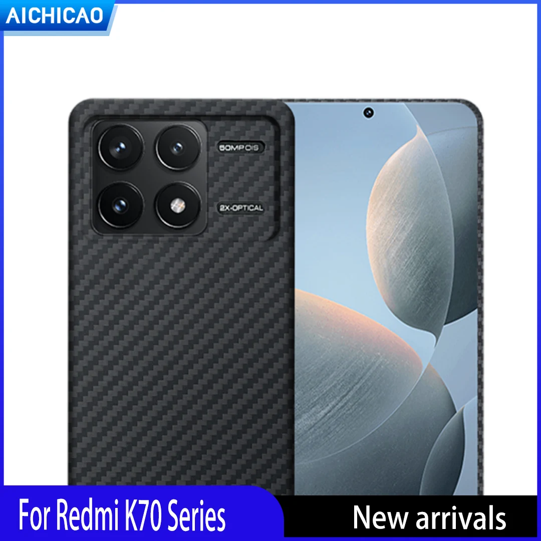 

ACC-Real Carbon Case for Xiaomi Redmi K70, Aramid Fiber Cover, Luxury Shell, Redmi K70 Pro, K70E phone case