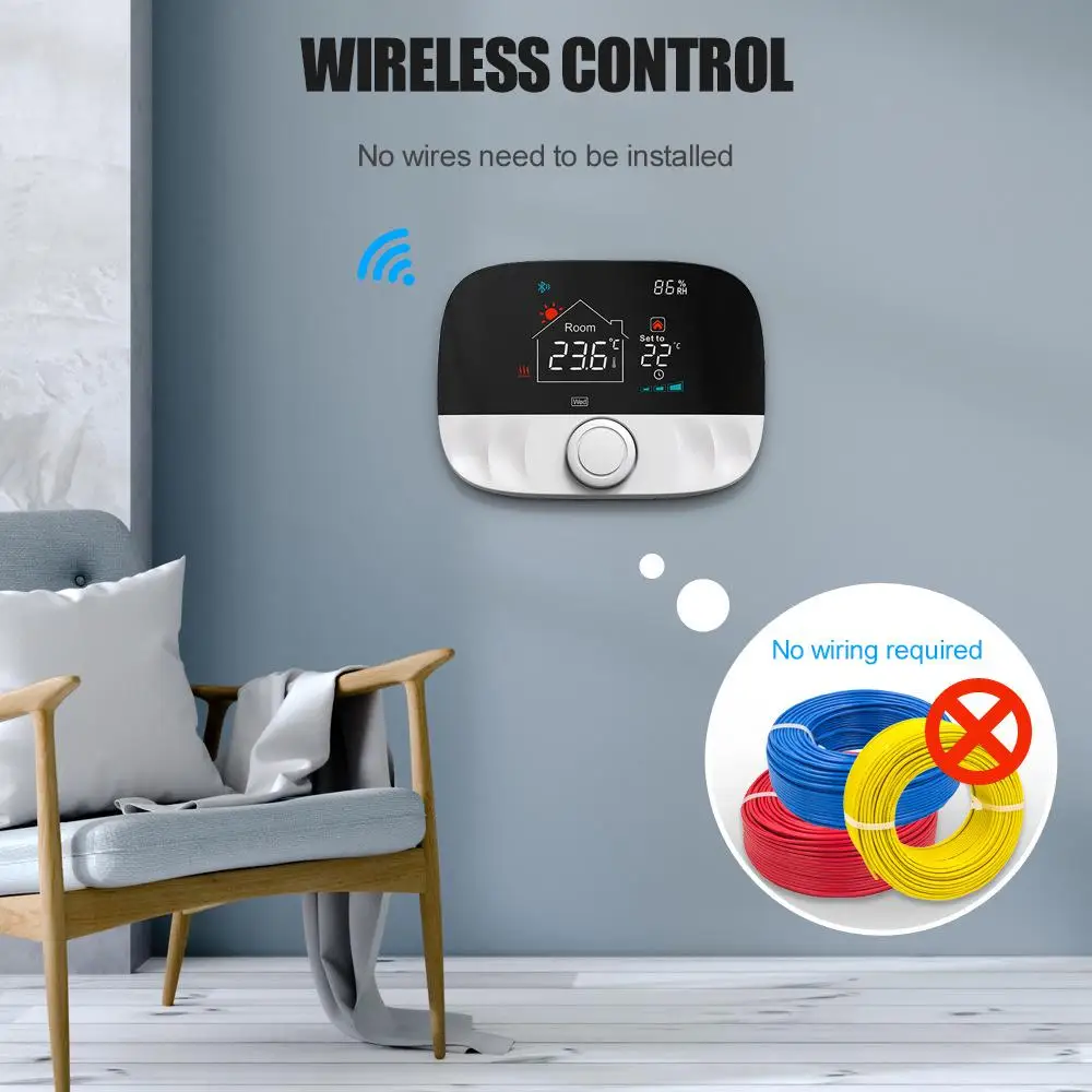 

Tuya WiFi Wireless Thermostat Support RF433 Control Plumbing Gas Boiler Thermostat Support Wireless Smart Alexa Google