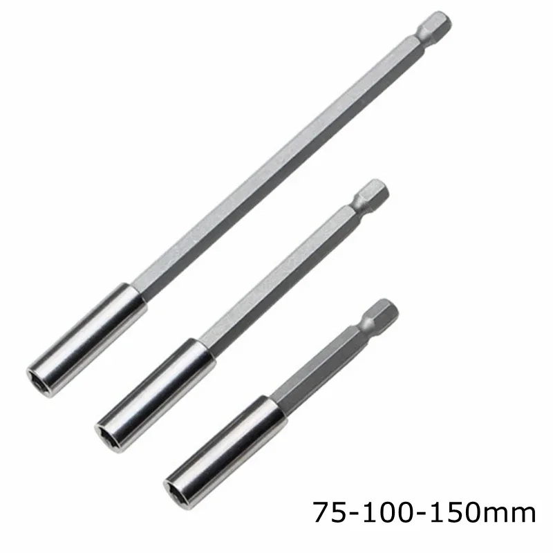 1/4 Hex Shank Magnetic Drill Extension Bit Holder Quick Release Drill Bits  Extension Bar Screwdrivers Socket 50/60/75/100/150mm - AliExpress