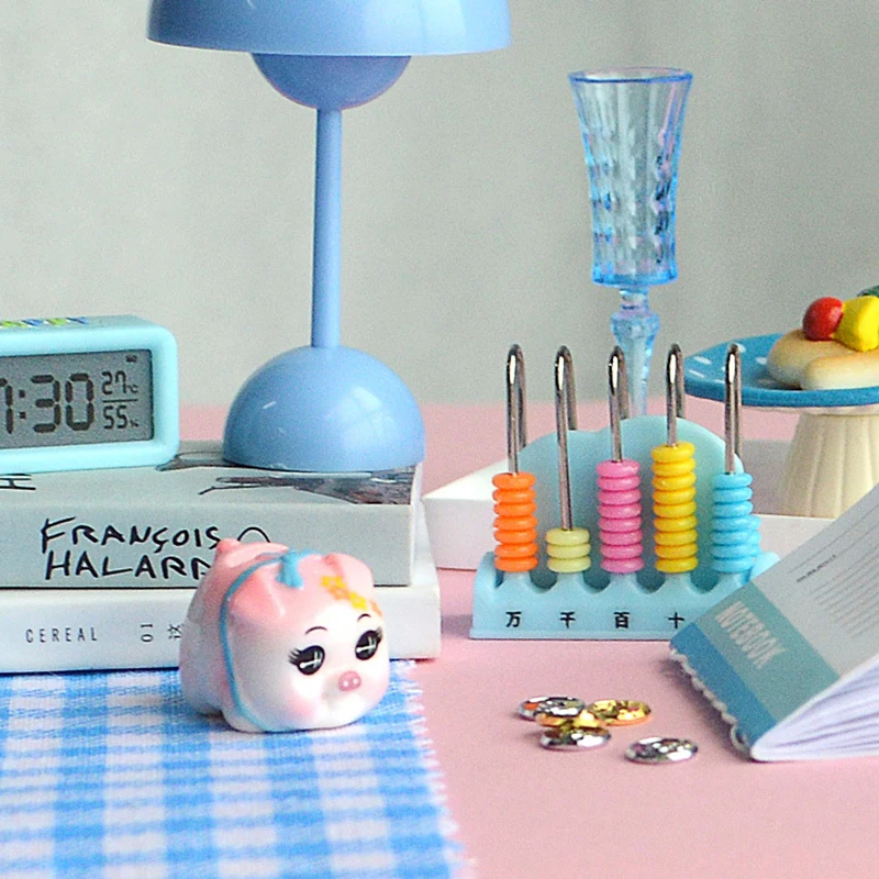 1:12 Dollhouse Miniature Piggy Bank Saving Pot Set Dollhouse Furniture Decoration Accessories Micro Scene Construction Props 2