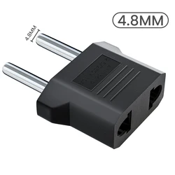 Universal Travel Power Adapter - US to EU Plug Converter - 1PCS (Black 4.8mm)