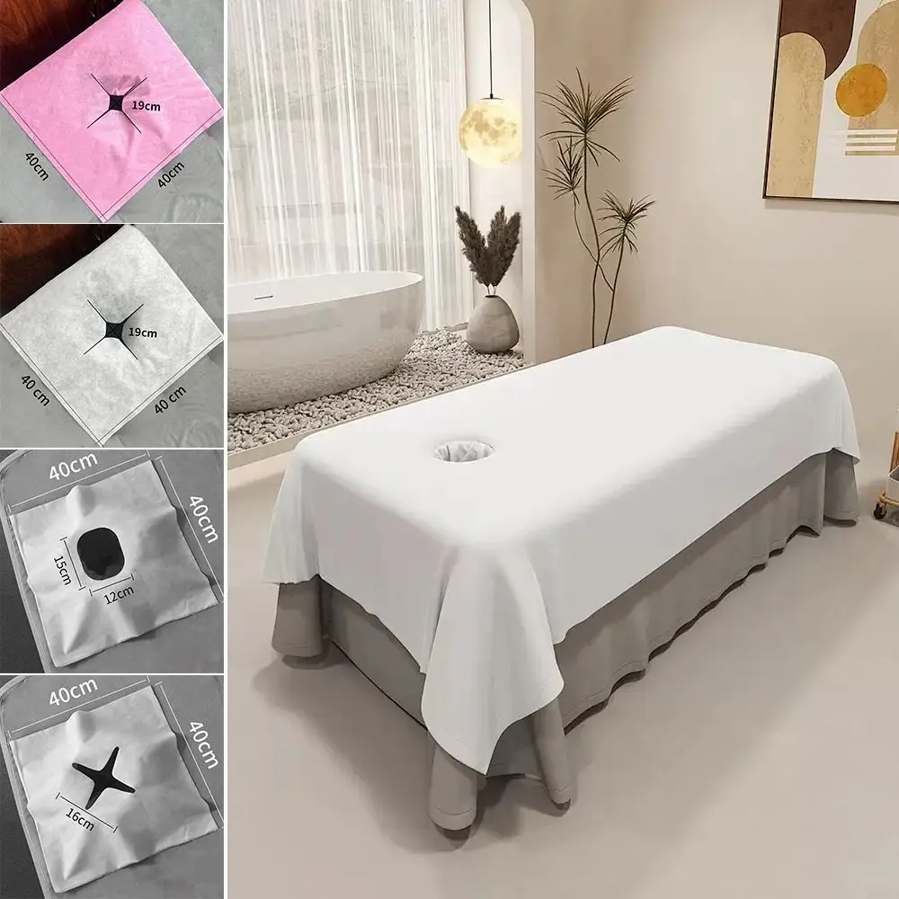 100PCS Disposable Massage Table Hole Towel Makeup Tool Thicken Table Head Rest Covers Beauty Essentials Face Cleaner