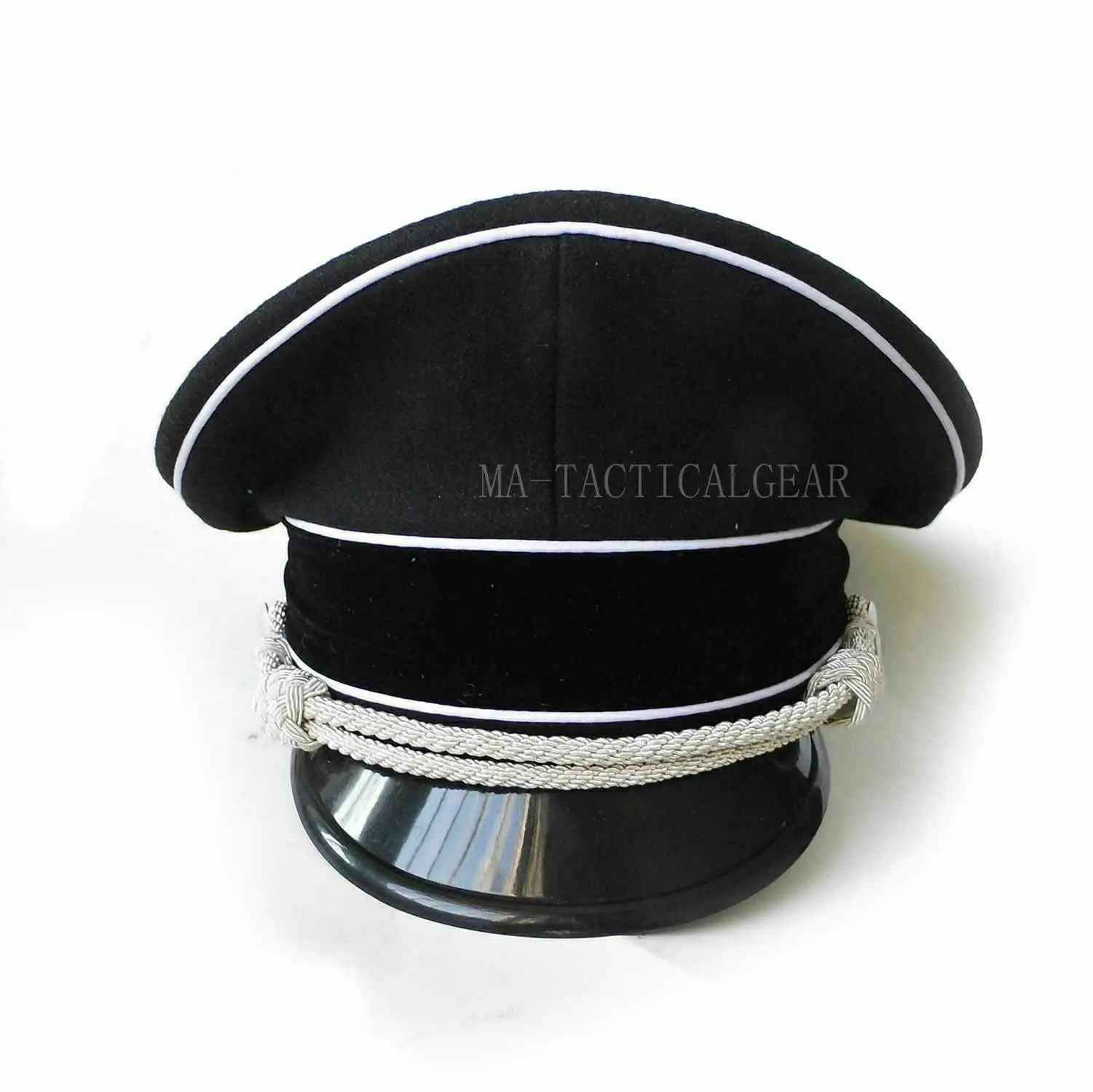 German Army M36 Officer Visor Hat Military Cap Black 57 58 59 60 61 cm WWII WW2 Military REPRO