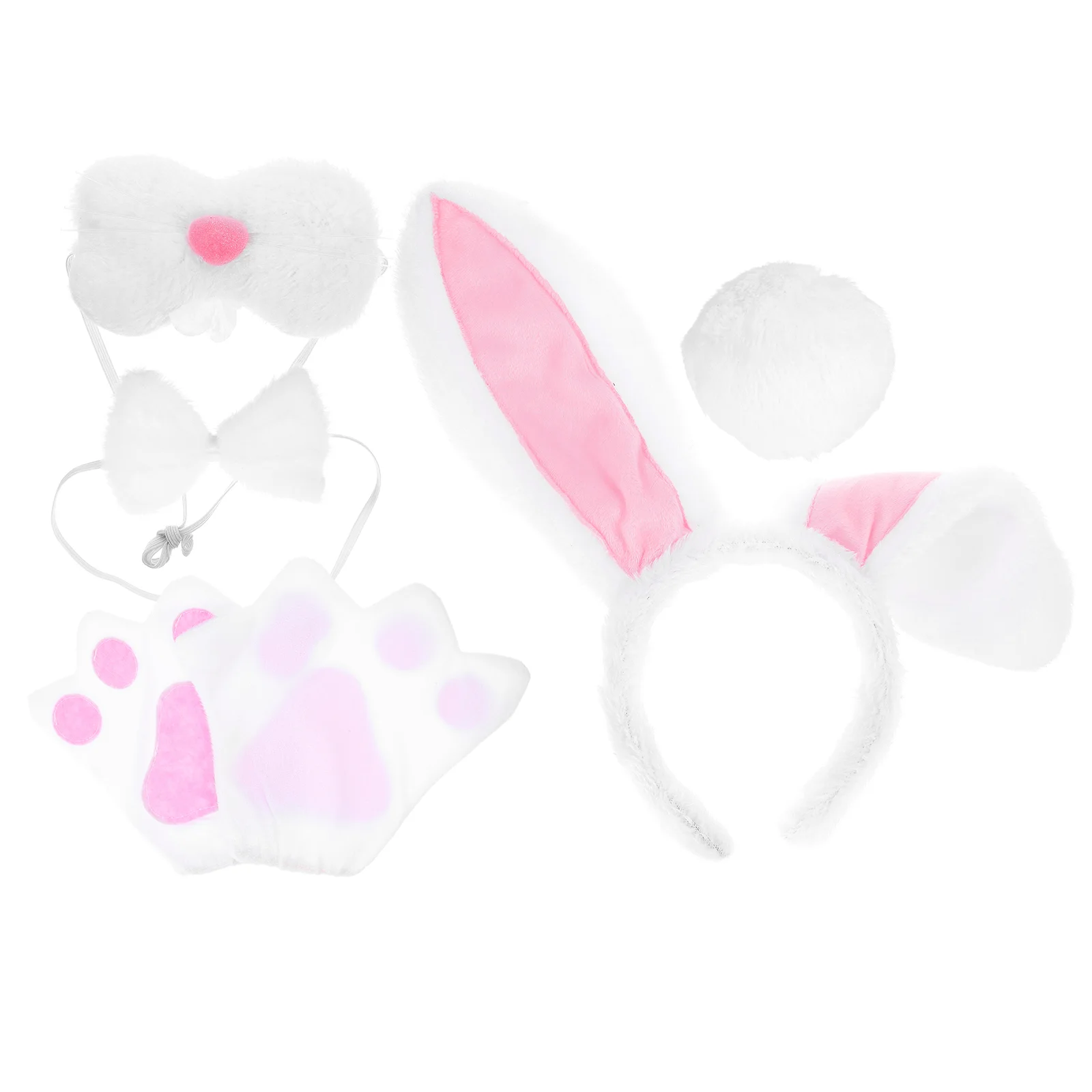 

1 Set Rabbit Ear Headband Tail Easter Bowtie Animal Costume Props for Cosplay Stage Performance