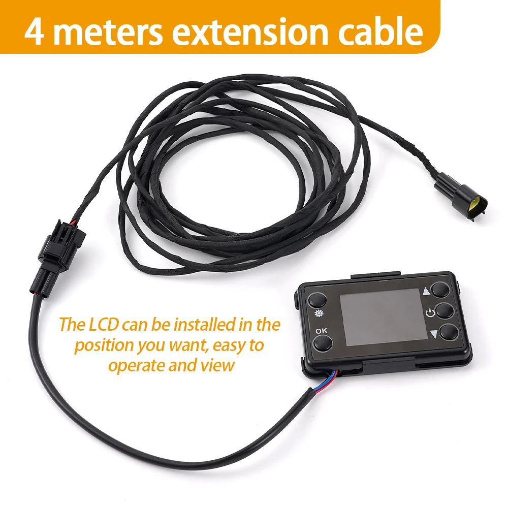 4M 12V/24V Diesel Heater Cable Adapter 2kw 5kw 8kw Lcd Screen Extension Cable Car Accessories