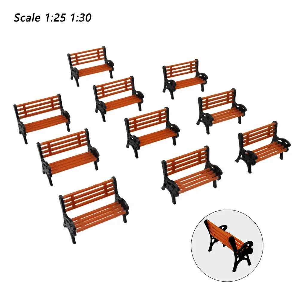 

Scale 1:25 1:30 Miniature Garden Chair Model ABS Park Seat For HO Train Railway/Sand Table Scene Layout Diorama Kits 5Pcs/Lot