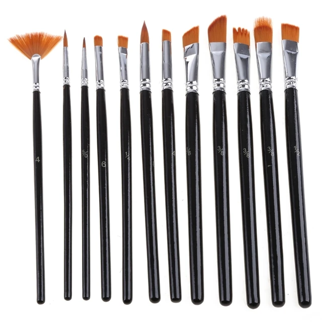 Filbert Paint Brushes Set 12pcs Soft Anti-Shedding Nylon Hair Artist Brush  for Acrylic Oil Watercolor Gouache Paint by Numbers - AliExpress