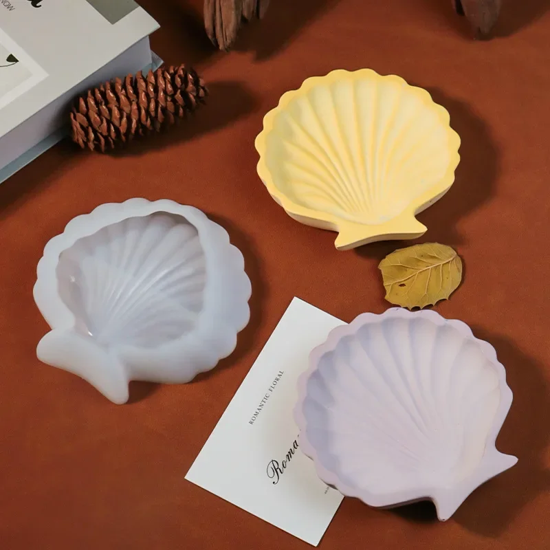 Silicone Mold for Ocean Shell Tray Home Gypsum Jewelry Storage Dish Drip Glue Mold Candle Aroma Storage Tray Epoxy Resin Molds