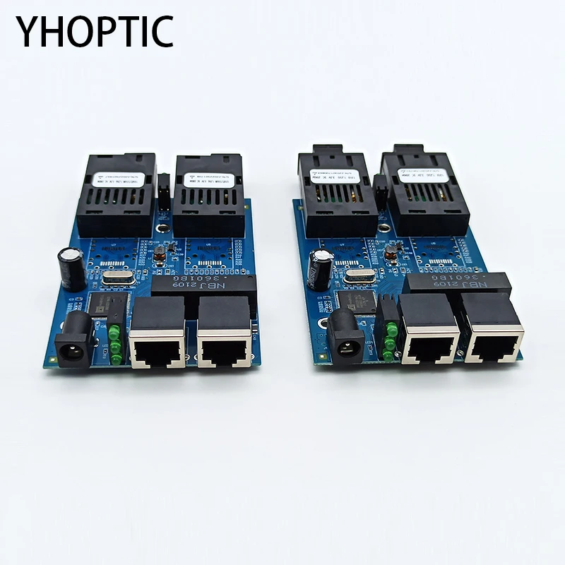 Porte In Fibra Ottica Convertitore Multimediale Scheda Pcba Switch Gigabit Ethernet Singlemode Simplex, Duplex Duplex 1000Mbps 2Rj45Port