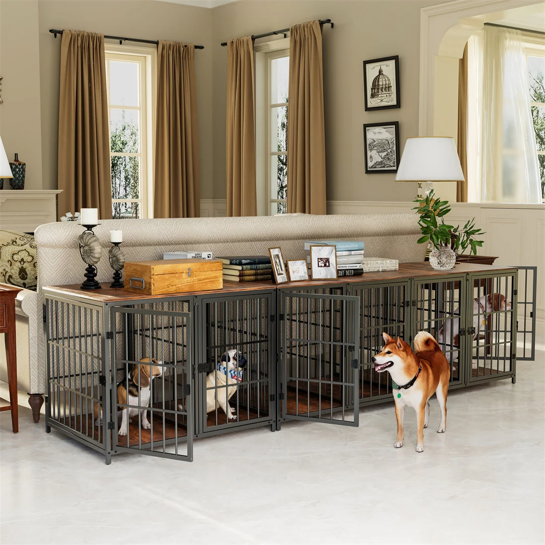 Crate Furniture Dog Cage Wooden Dog Crate TAVATA 78 Inch For Dogs