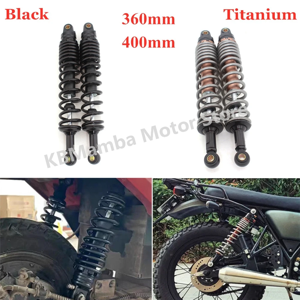 

360mm 400mm Motorcycle Shock Suspension Rear Shocker Absorber For Yamaha Honda Kawasaki Suzuki ATV Off-Road