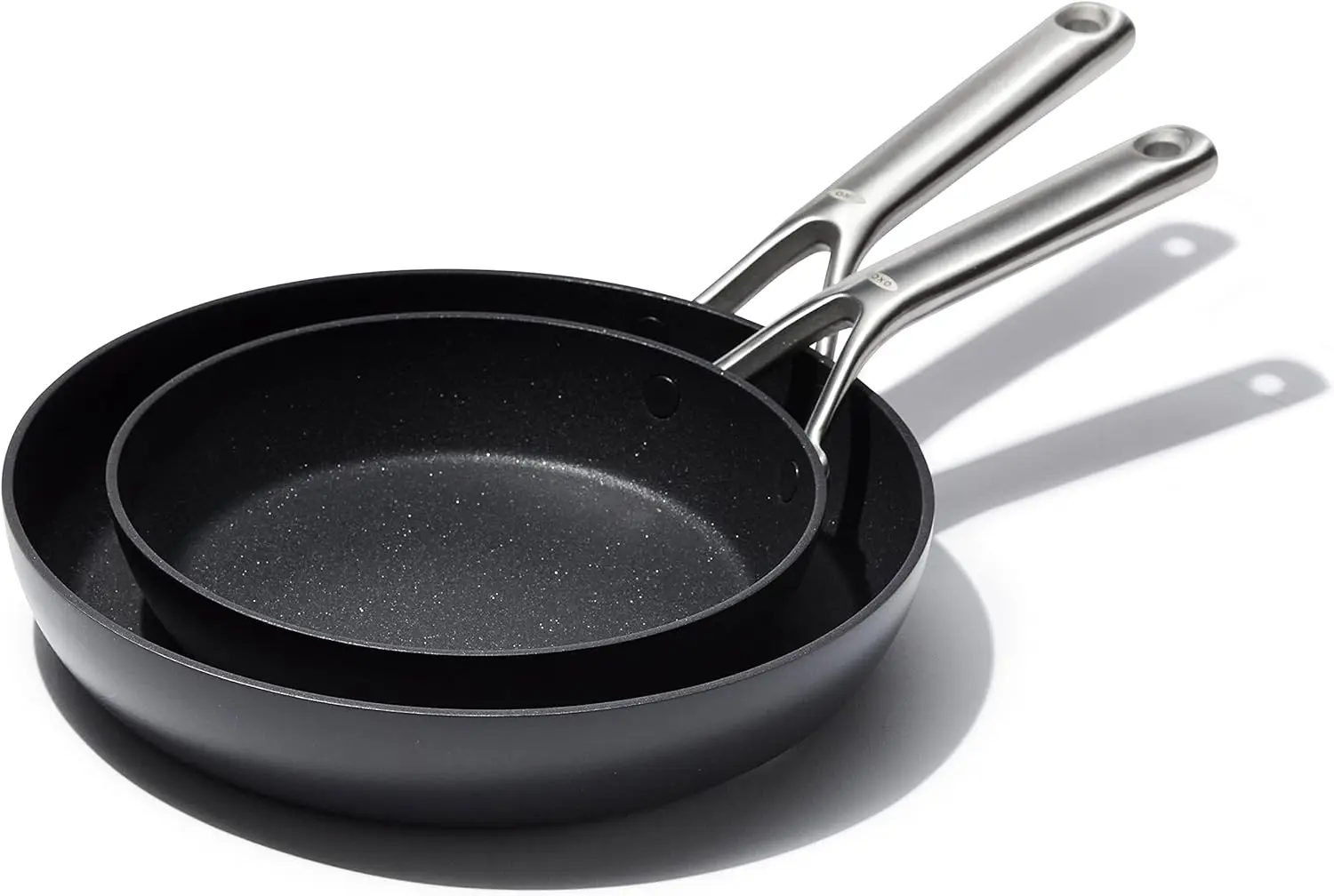 

Hard Anodized PFAS-Free Nonstick, 8" and 10" Frying Pan Skillet Set, Induction, Diamond reinforced Coating, Dishwasher S Silicon