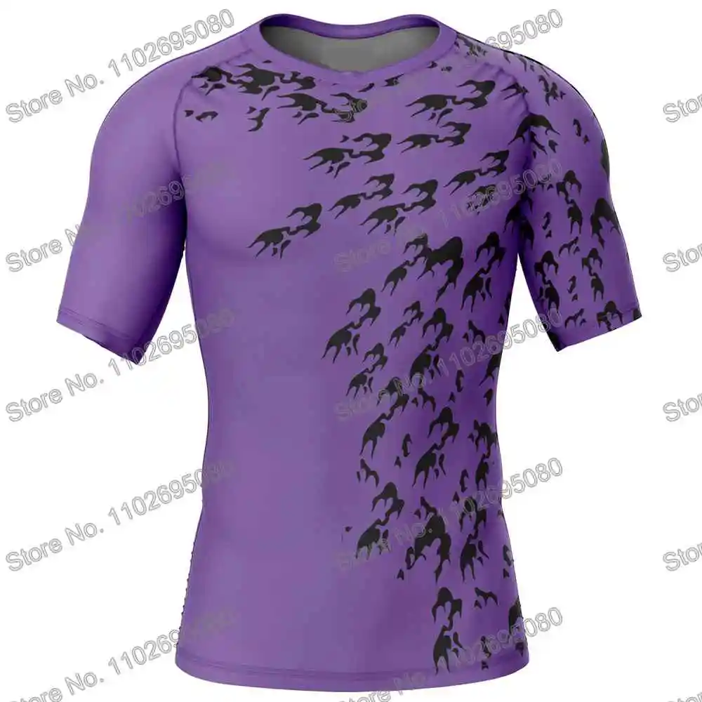 Popular Anime Surf Clothing BJJ MMA Men Cartoon Rash Guard Diving T-Shirt Tight Swimwear Summer Beach Floatsuit Women GYM Tops rash guard surfing swimsuit