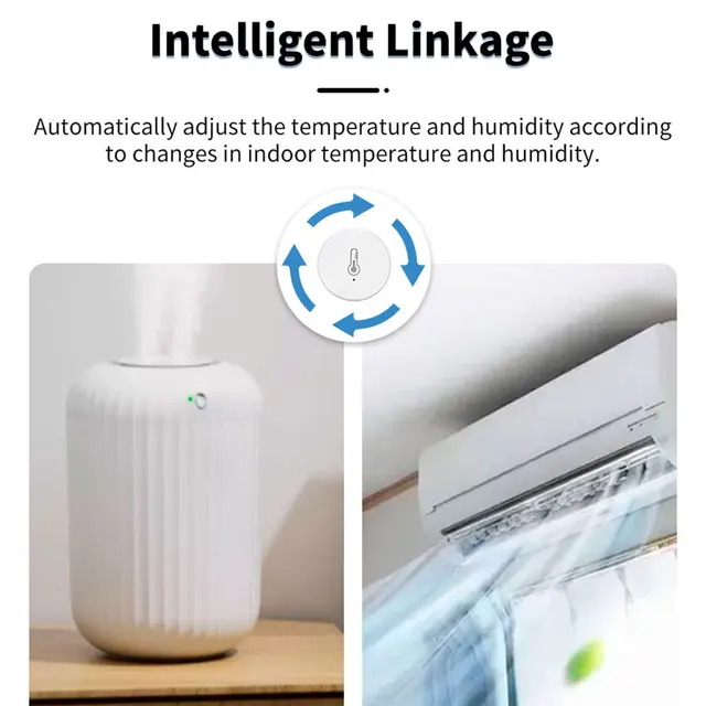 Tuya Zigbee3.0 Z2MQTT Temperature Humidity Sensor Indoor Hygrometer Real-Time Monitoring Work with Home Assistant Alexa Google 6