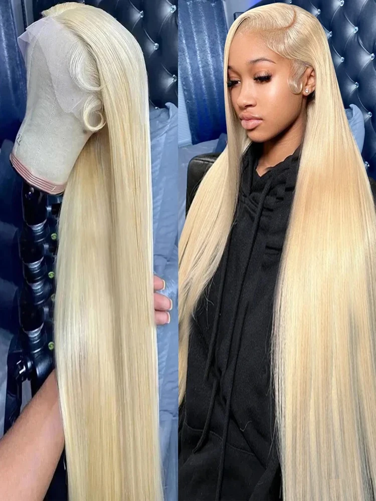 

blonde ginger wig options lace front straight 13x6 hd frontal wig human hair 613 lace