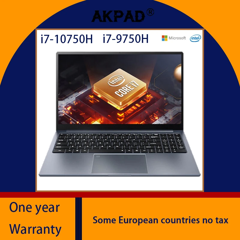 MAX 64GB RAM Gaming Laptop 15.6 Inch IPS Screen Intel Core i7-9750H 10750H Processor Ultraslim Notebook RJ45 Windows 10 11 Pro